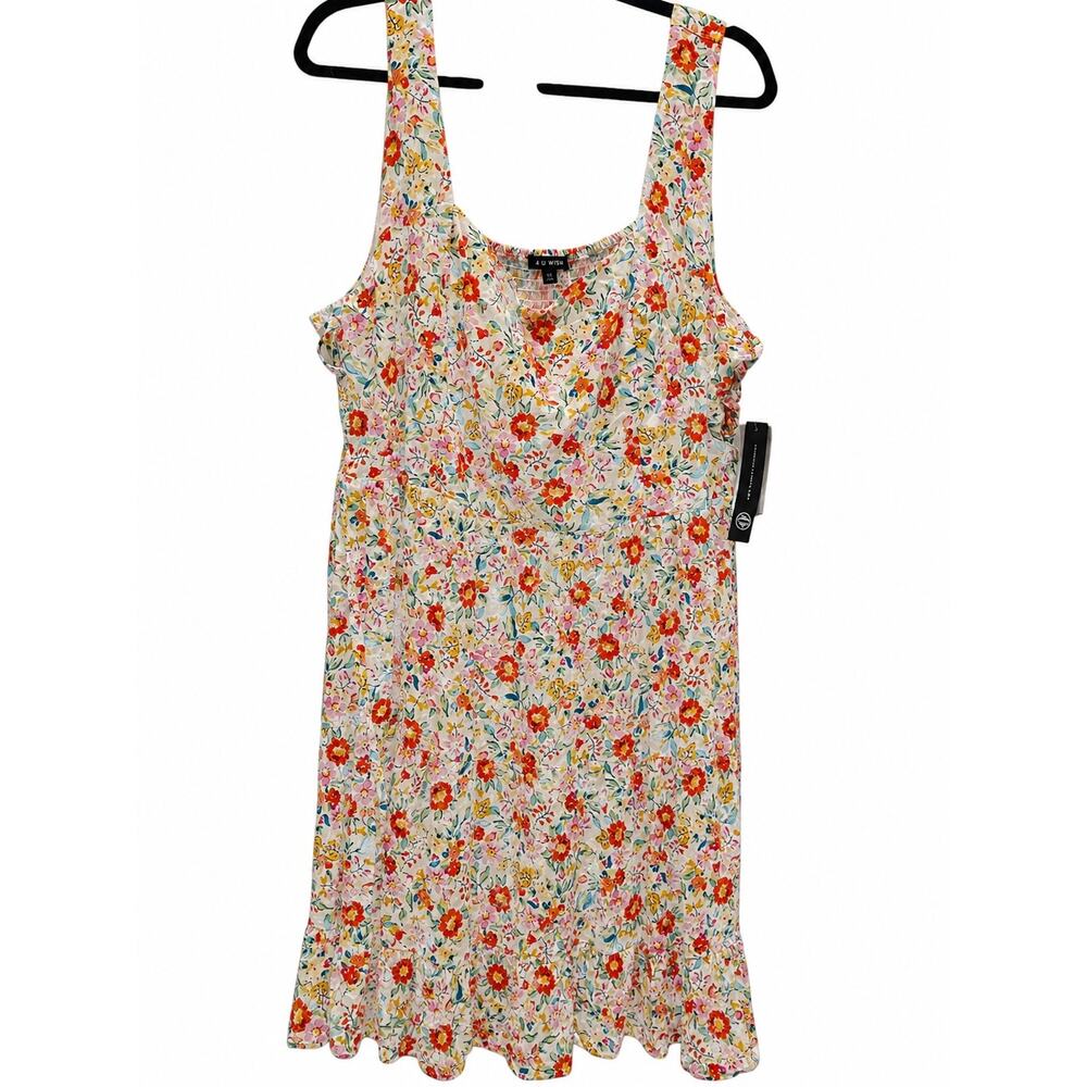 As U Wish Floral Smocked Tank Dress Plus Size 3X NWT